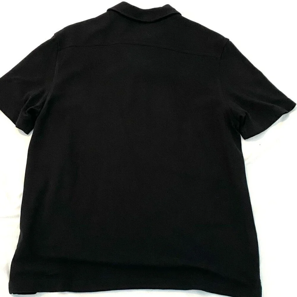 Banana Republic black short sleeve cotton polo top Mens XL Tall classic preppy
